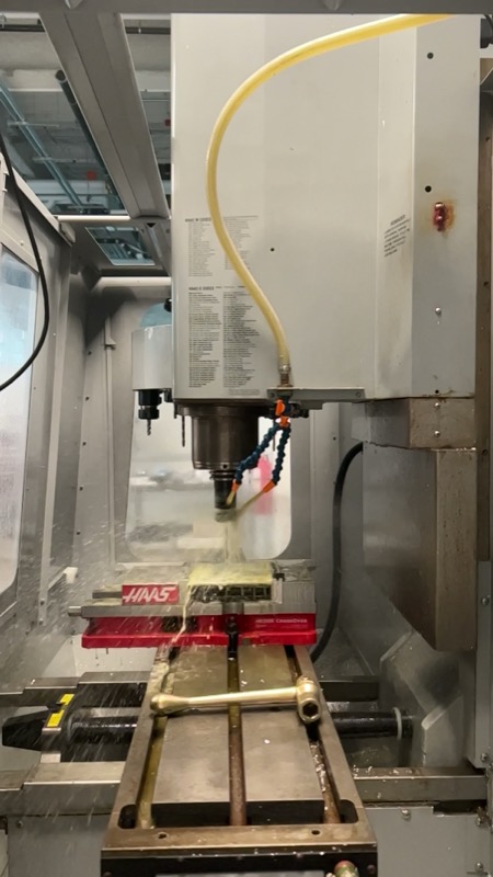 Still from the mill drilling a base plate
